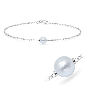 Cotton Pearl Silver Bracelet BRS-518-CTP01